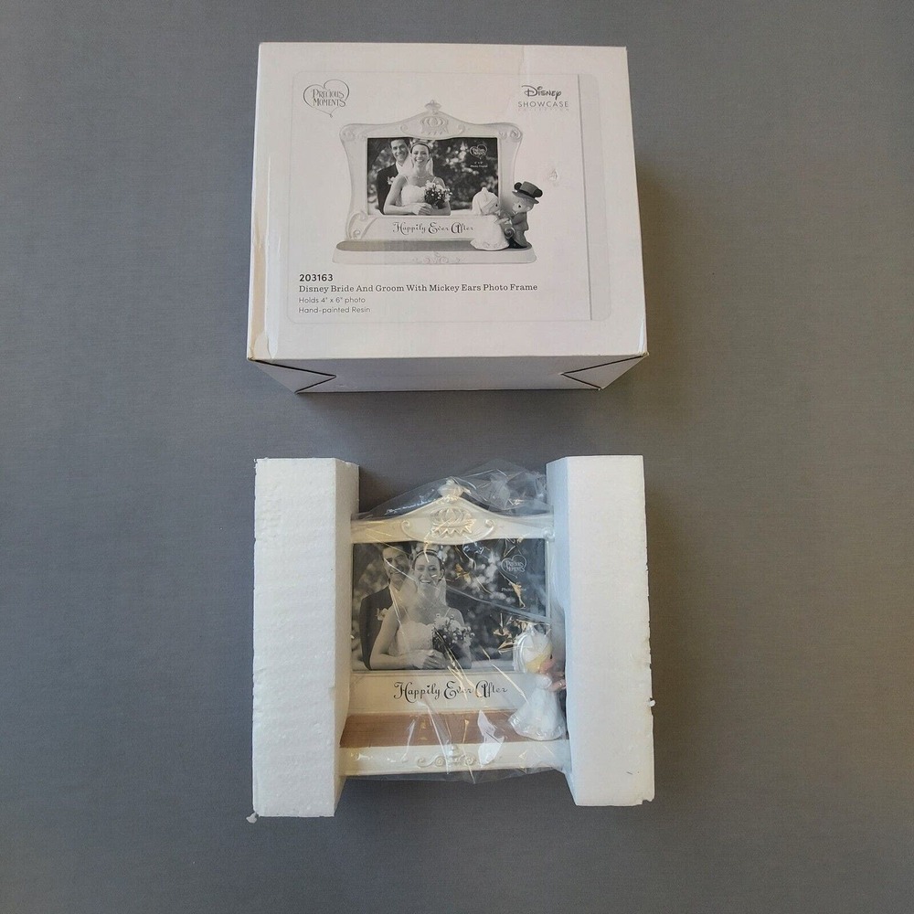 Precious Moments Mickey Mouse Bride And Groom Frame Happily Ever After NIB - Picture 2 of 6